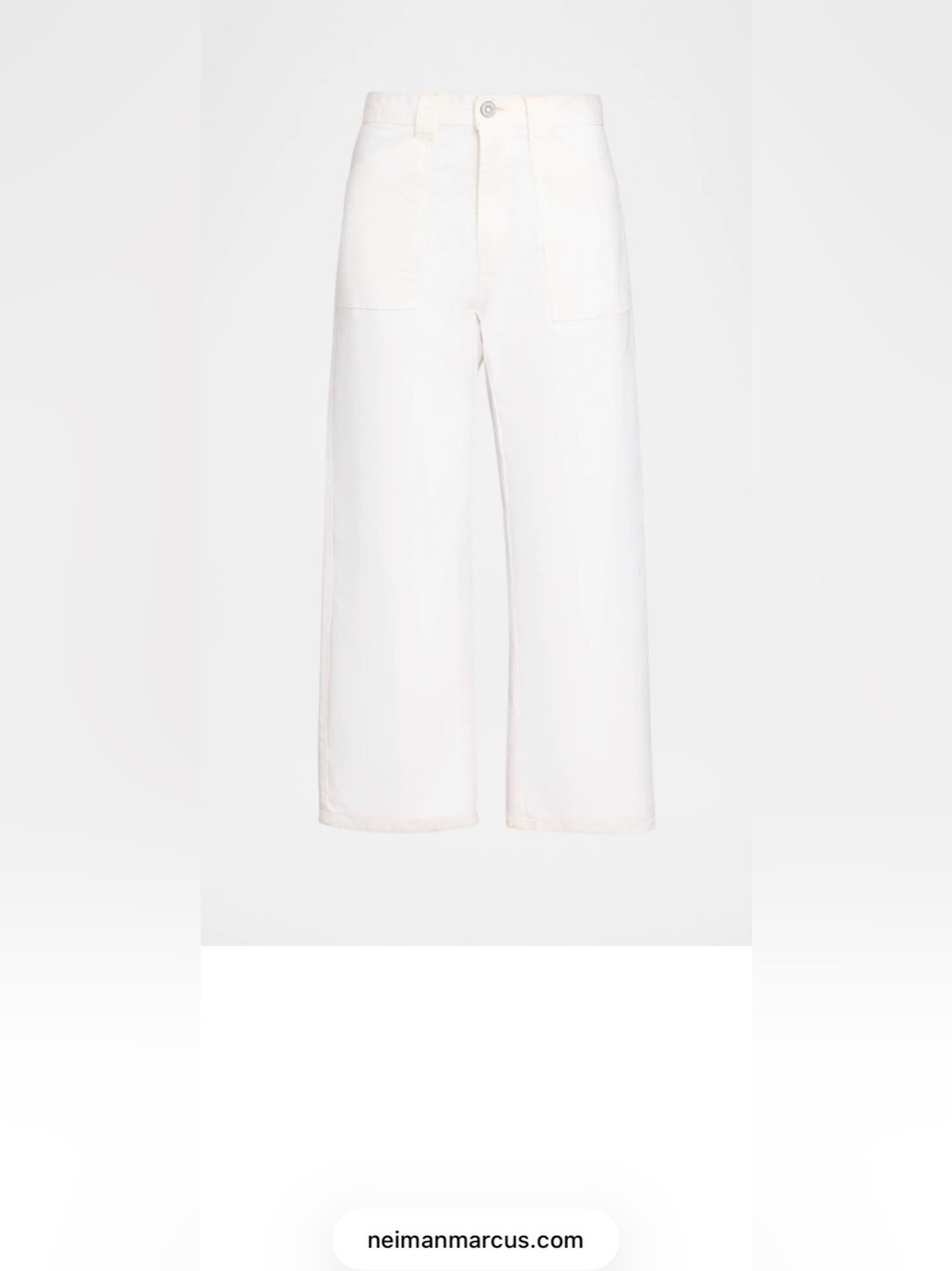 Moussy White Button-Front Trousers